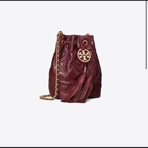 Tory Burch Fleming Soft Glazed Mini Bucket Bag